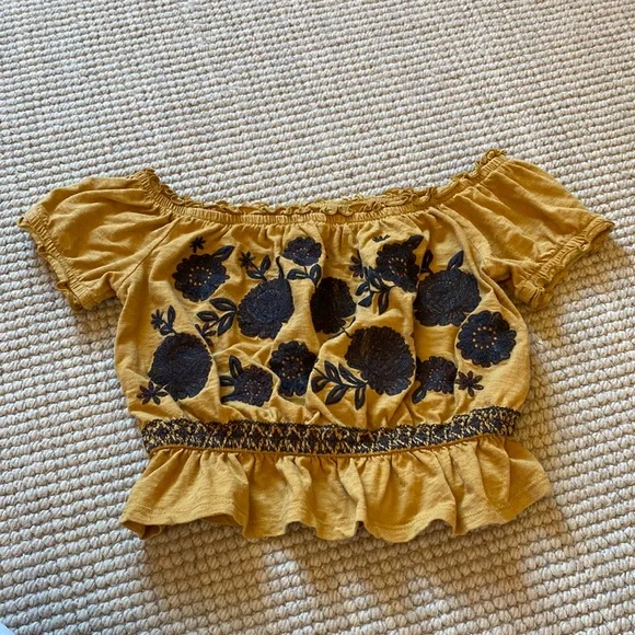 yellow american eagle crop top - Picture 1 of 4